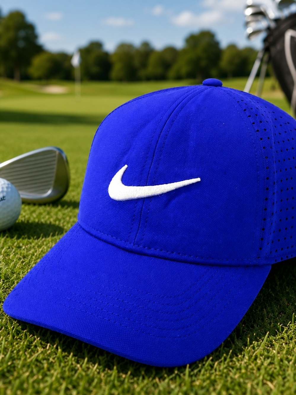 Nike Golf Dri Fit AeroBill Royal Blue Adjustable Strapback Performance Hat